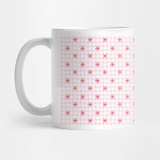 Pink and White Houndstooth Flower Dot Mug
